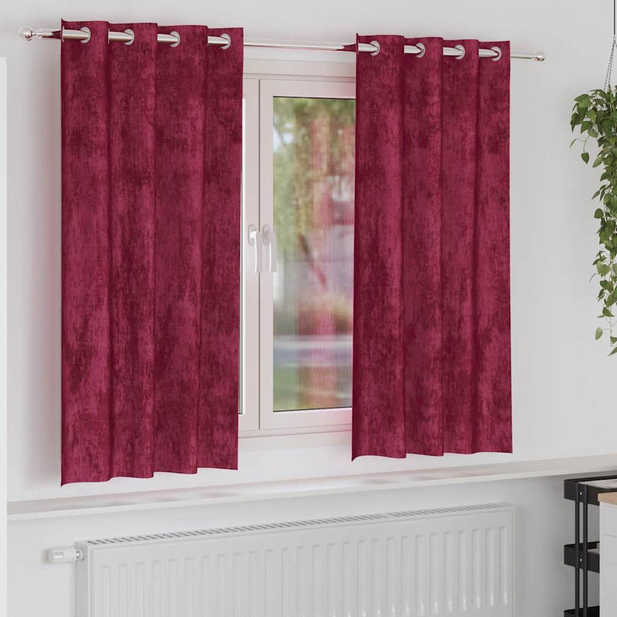 Velvet Gordijnen 2 Pcs Wijnrood 175 X 140 Cm Fluweel Wijnrood