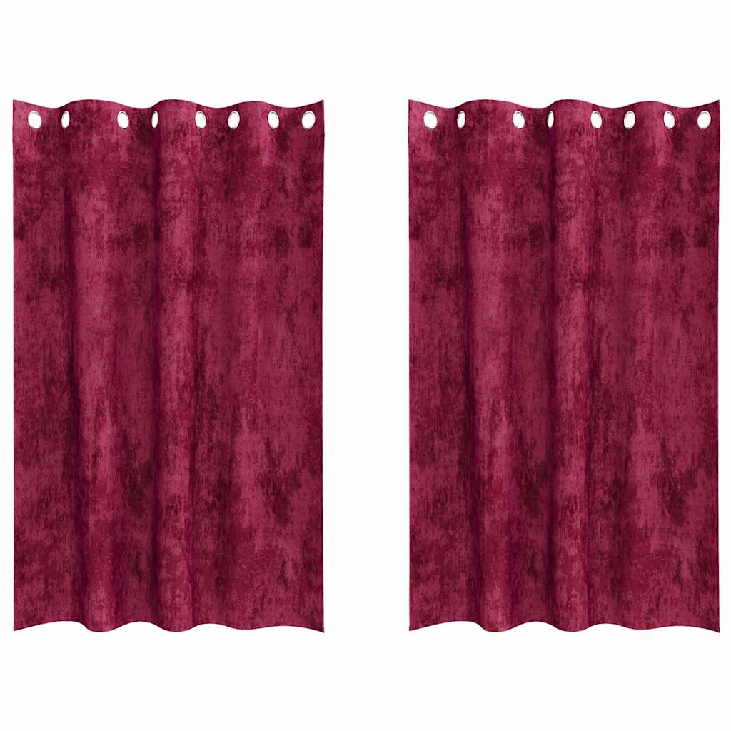 Velvet Gordijnen 2 Pcs Wijnrood 175 X 140 Cm Fluweel Wijnrood
