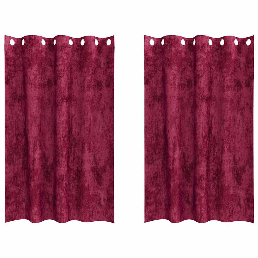 Velvet Gordijnen 2 Pcs Wijnrood 175 X 140 Cm Fluweel Wijnrood