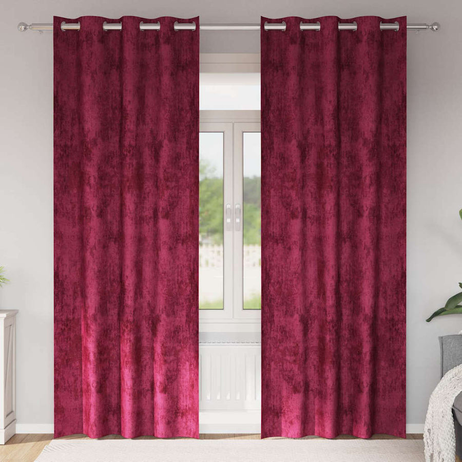 Velvet Gordijnen 2 pcs Wijnrood 245 x 140 cm Fluweel