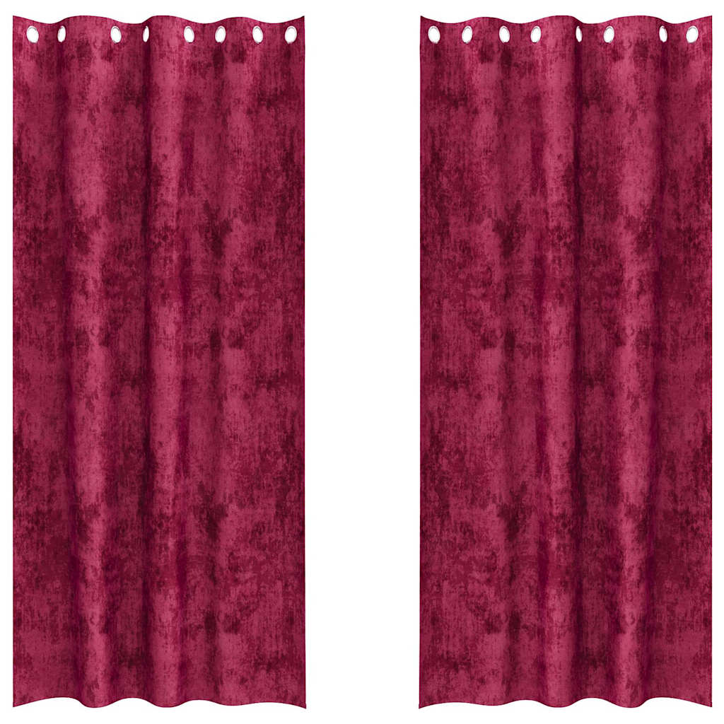 Velvet Gordijnen 2 pcs Wijnrood 245 x 140 cm Fluweel