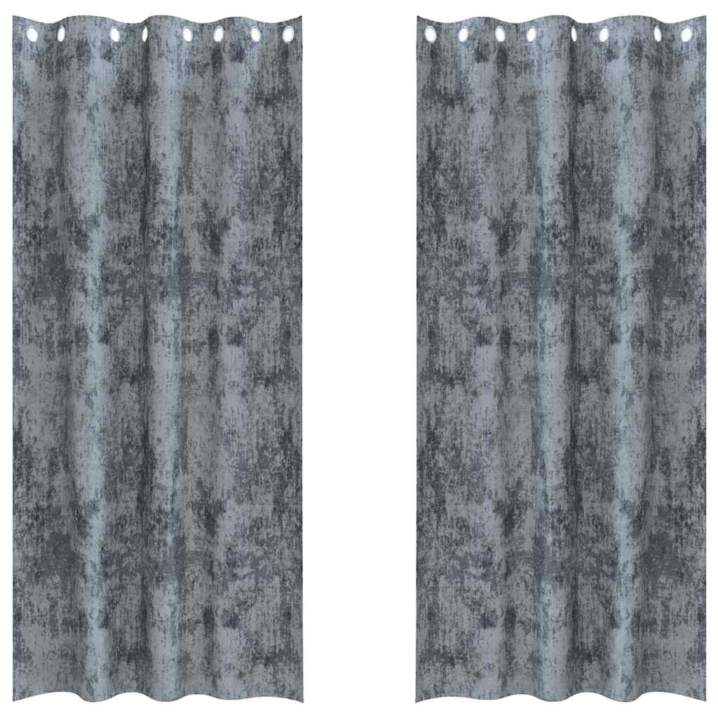Velvet Gordijnen 2 pcs Zilvergrijs 225 x 140 cm Fluweel