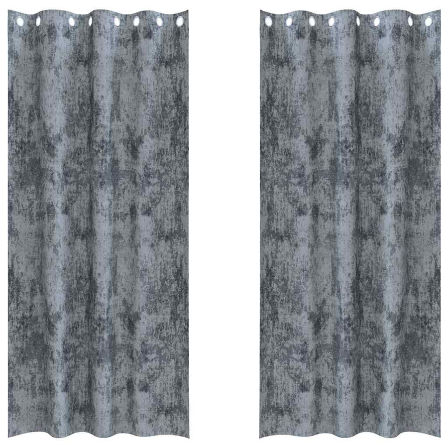 Velvet Gordijnen 2 pcs Zilvergrijs 225 x 140 cm Fluweel