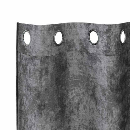 Velvet Gordijnen met gordijnen 2 pcs Grijs 260 x 140 cm Fluweel