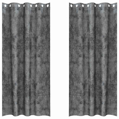 Velvet Gordijnen met gordijnen 2 pcs Grijs 260 x 140 cm Fluweel