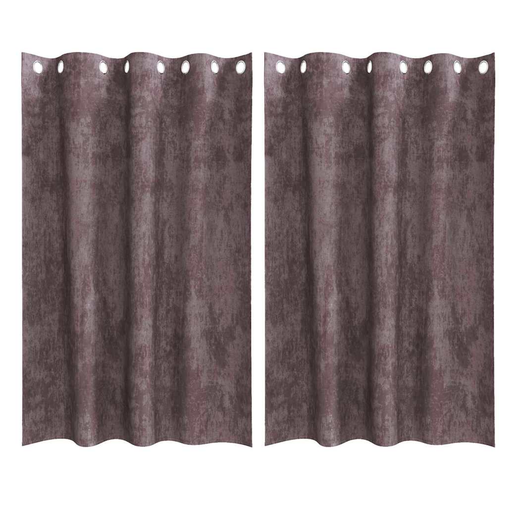 Velvet Gordijnen met gordijnen 2 pcs Bruin 175 x 140 cm Fluweel