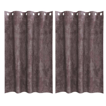 Velvet Gordijnen met gordijnen 2 pcs Bruin 175 x 140 cm Fluweel