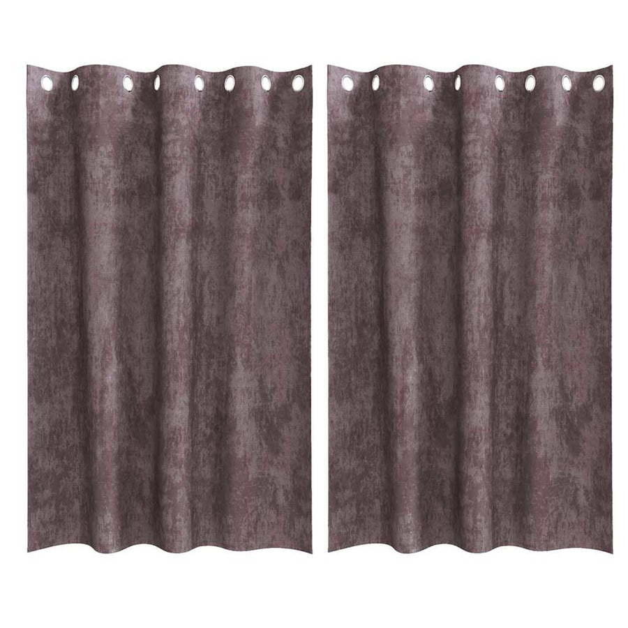 Velvet Gordijnen met gordijnen 2 pcs Bruin 175 x 140 cm Fluweel