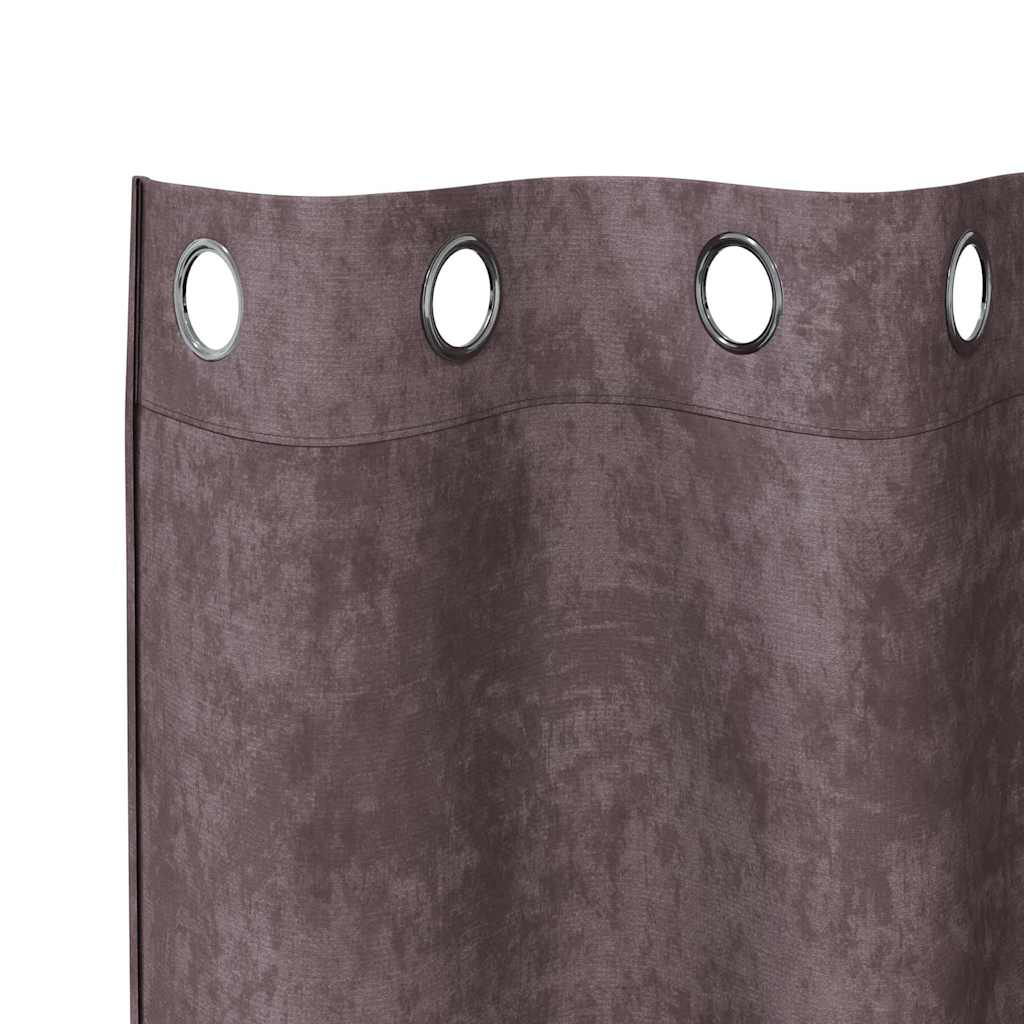 Velvet Gordijnen met gordijnen 2 pcs Bruin 260 x 140 cm Fluweel