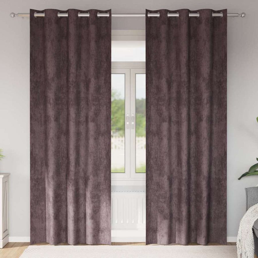 Velvet Gordijnen met gordijnen 2 pcs Bruin 260 x 140 cm Fluweel
