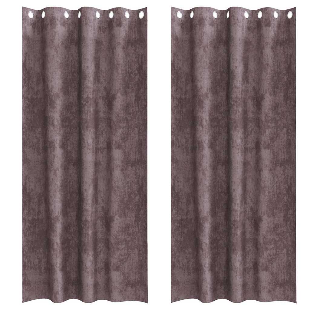 Velvet Gordijnen met gordijnen 2 pcs Bruin 260 x 140 cm Fluweel