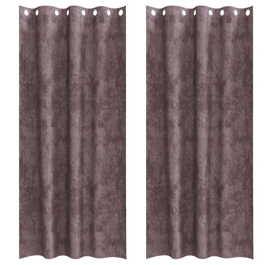 Velvet Gordijnen met gordijnen 2 pcs Bruin 260 x 140 cm Fluweel