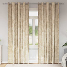 Velvet Gordijnen met gordijnen 2 pcs Crème 225 x 140 cm Fluweel