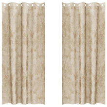Velvet Gordijnen met gordijnen 2 pcs Crème 260 x 140 cm Fluweel