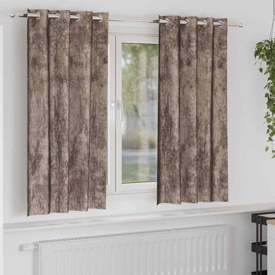 Velvet Gordijnen 2 pcs Cappuccino 175 x 140 cm Fluweel