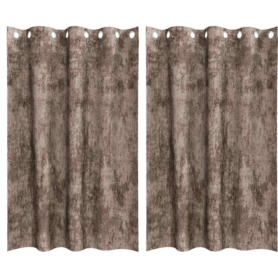 Velvet Gordijnen 2 pcs Cappuccino 175 x 140 cm Fluweel