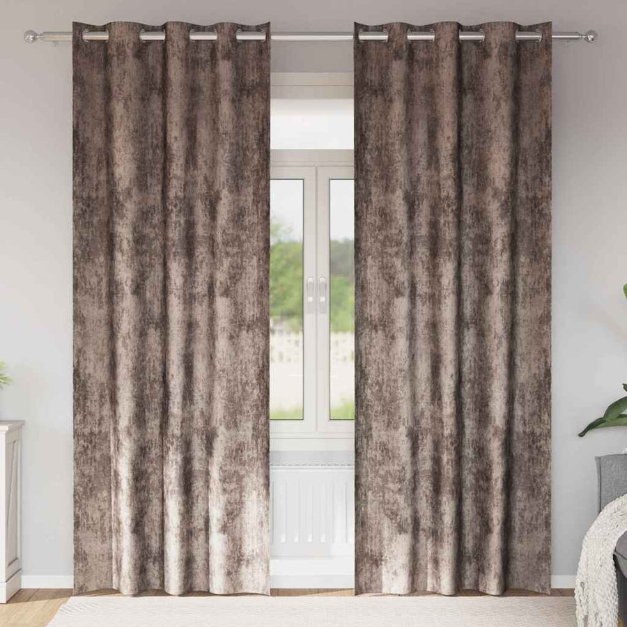 Velvet Gordijnen 2 pcs Cappuccino 245 x 140 cm Fluweel