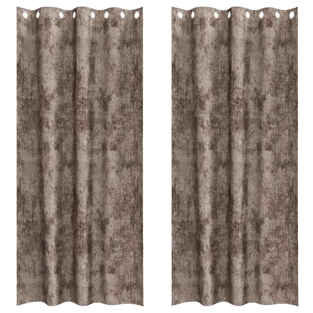Velvet Gordijnen 2 pcs Cappuccino 245 x 140 cm Fluweel