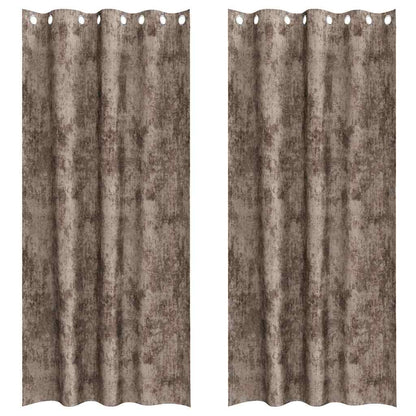 Velvet Gordijnen 2 pcs Cappuccino 245 x 140 cm Fluweel