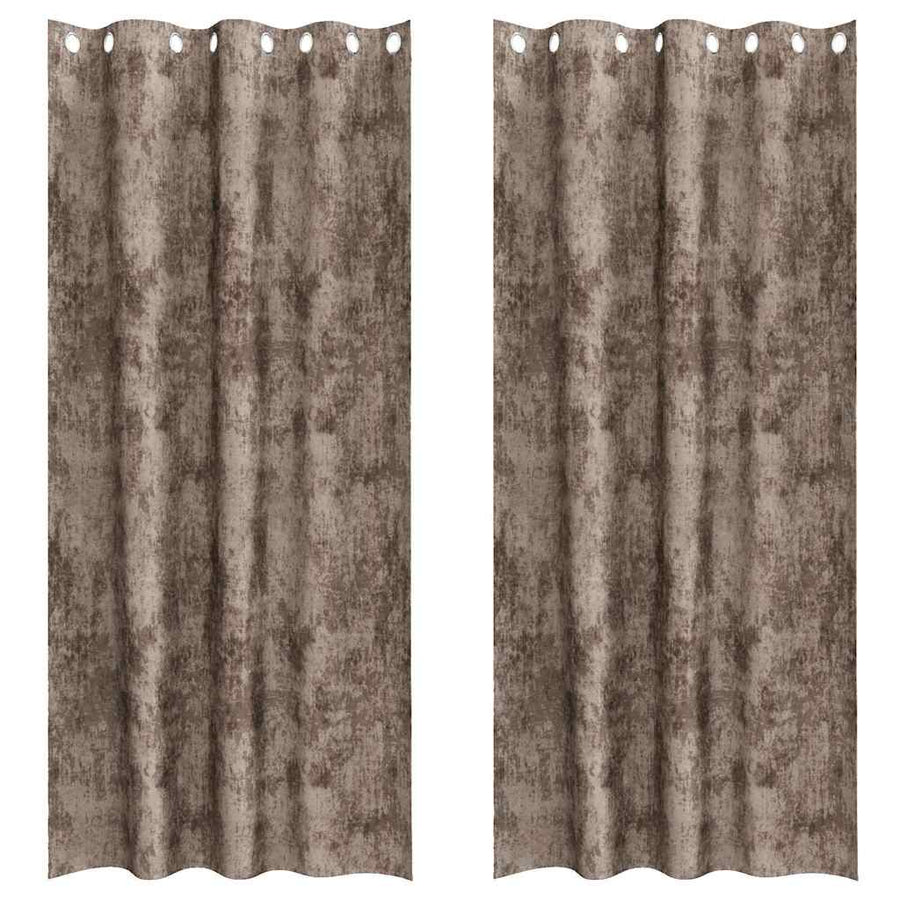 Velvet Gordijnen 2 pcs Cappuccino 245 x 140 cm Fluweel