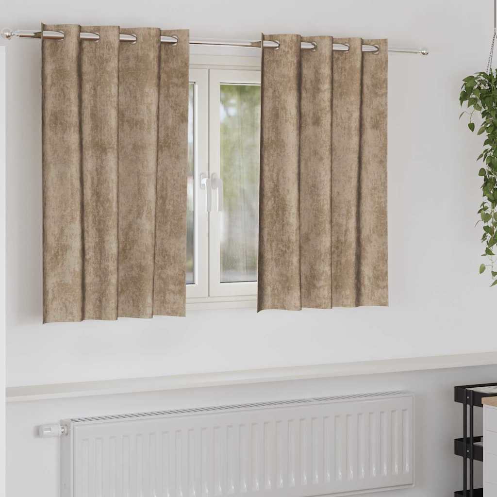 Velvet Gordijnen 2 Pcs Fluweel Champagne 140 x 140 cm