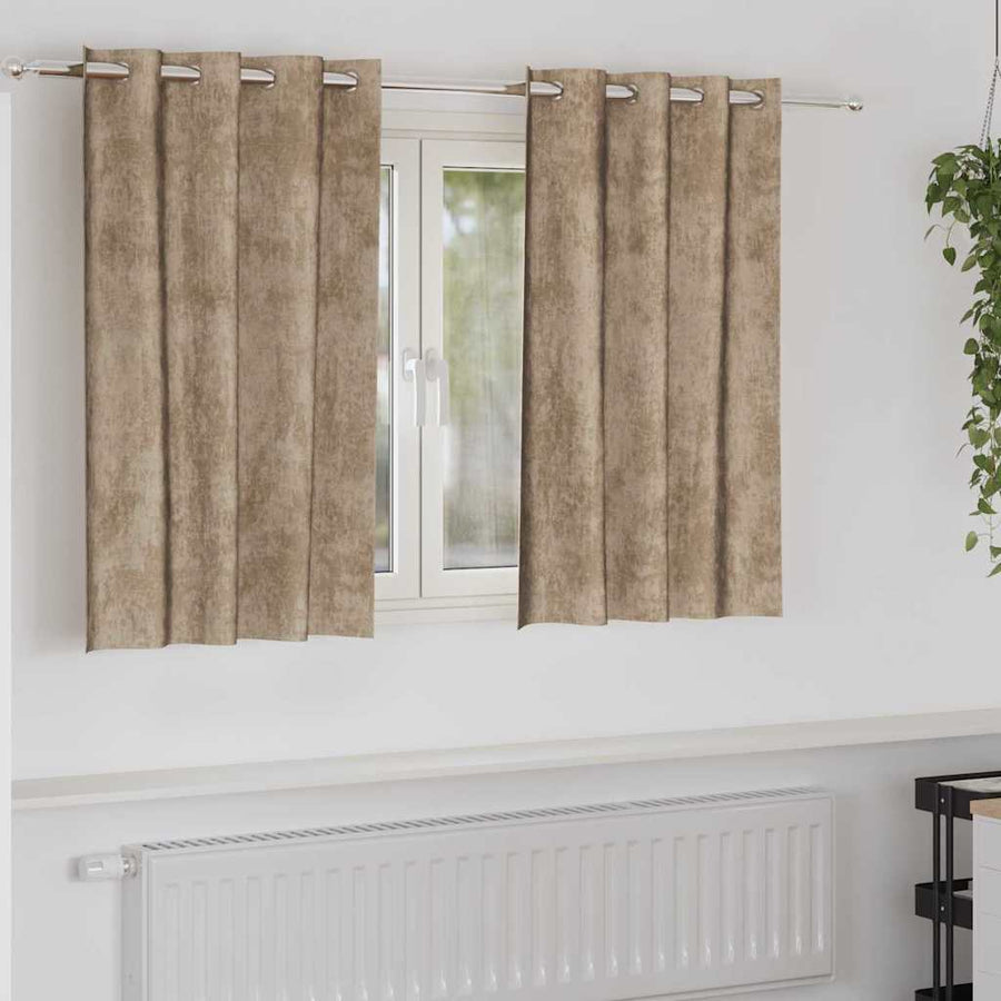 Velvet Gordijnen 2 Pcs Fluweel Champagne 140 x 140 cm