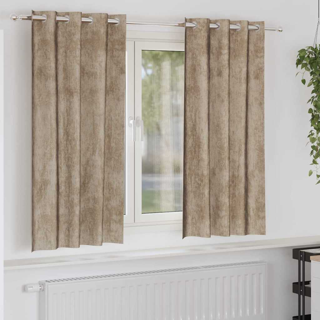 Velvet Gordijnen 2 pcs champagne 175 x 140 cm Fluweel
