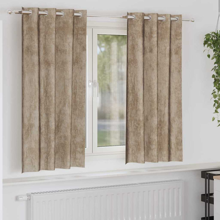 Velvet Gordijnen 2 pcs champagne 175 x 140 cm Fluweel