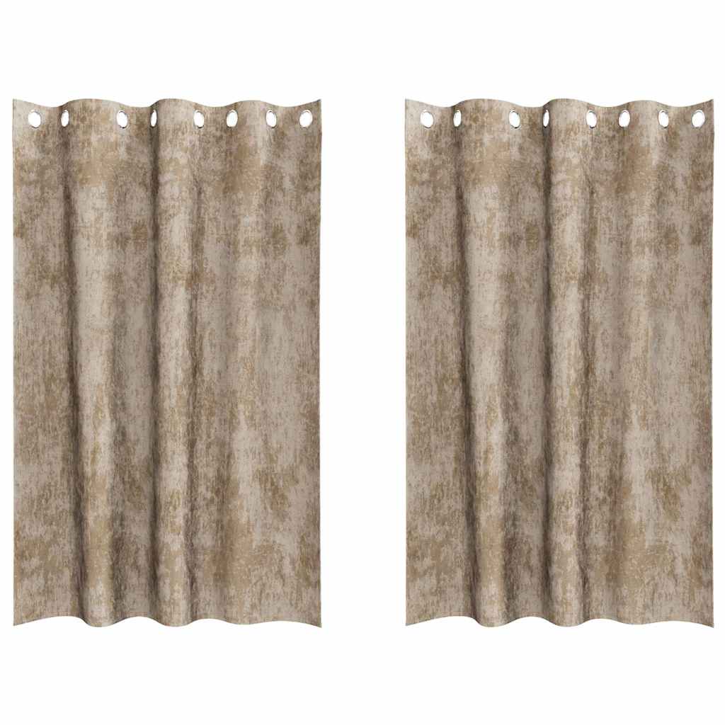Velvet Gordijnen 2 pcs champagne 175 x 140 cm Fluweel