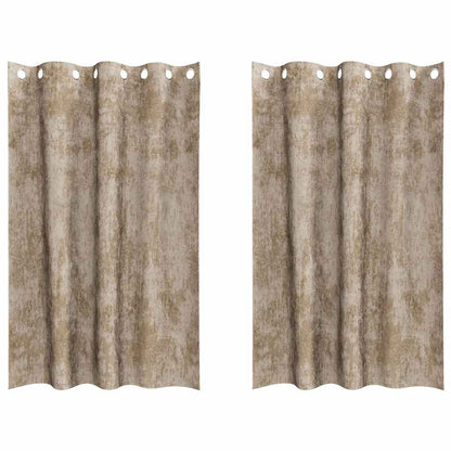 Velvet Gordijnen 2 pcs champagne 175 x 140 cm Fluweel