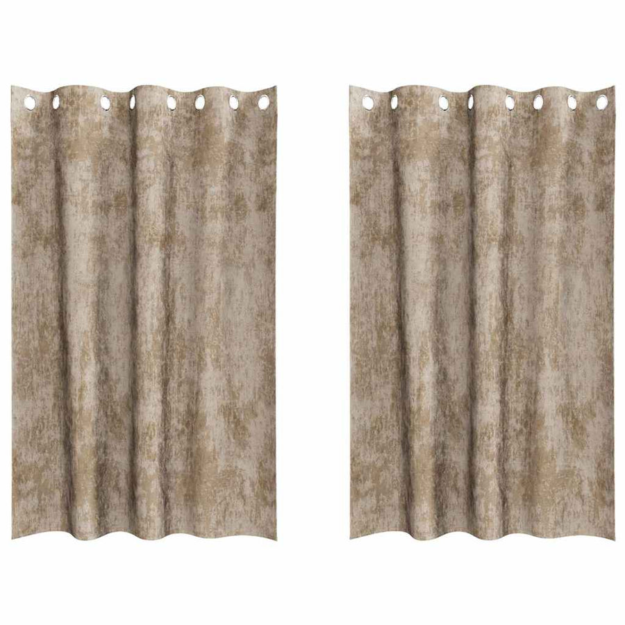 Velvet Gordijnen 2 pcs champagne 175 x 140 cm Fluweel