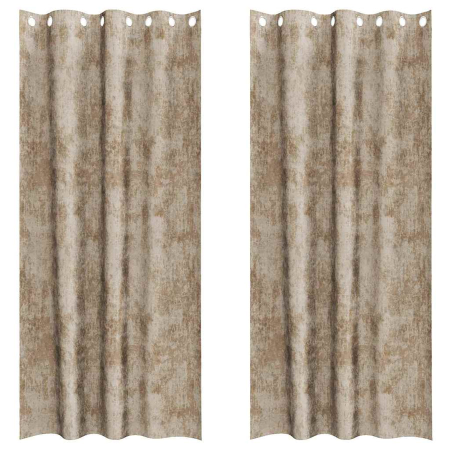 Velvet Gordijnen 2 pcs champagne 225 x 140 cm Fluweel