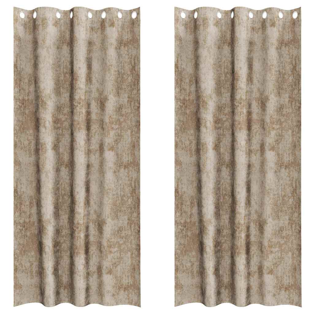 Velvet Gordijnen 2 pcs champagne 245 x 140 cm Fluweel