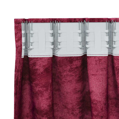Gordijn Met Gordijnen 2 Pcs Fluweel Wijnrood 140 x 140 cm