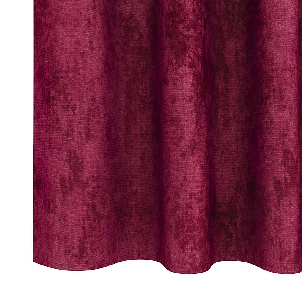 Gordijn Met Gordijnen 2 Pcs Fluweel Wijnrood 140 x 140 cm