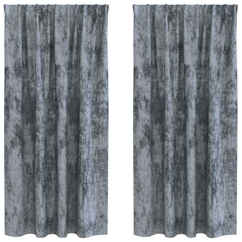 Velvet Gordijnen 2 pcs Zilvergrijs 175 x 140 cm Fluweel