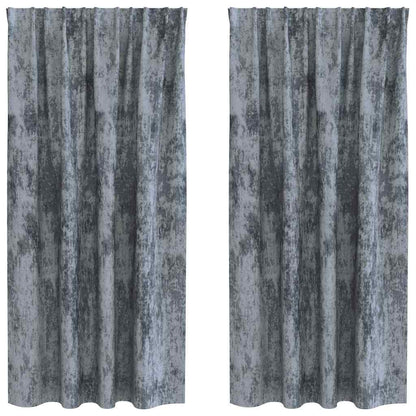 Velvet Gordijnen 2 pcs Zilvergrijs 175 x 140 cm Fluweel