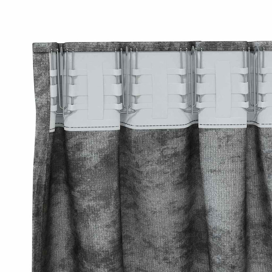 Velvet Gordijnen met gordijnen 2 pcs Grijs 260 x 140 cm Fluweel