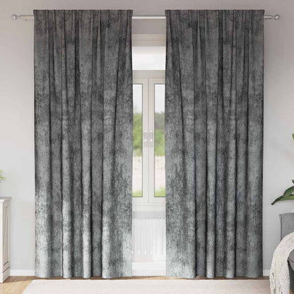 Velvet Gordijnen met gordijnen 2 pcs Grijs 260 x 140 cm Fluweel