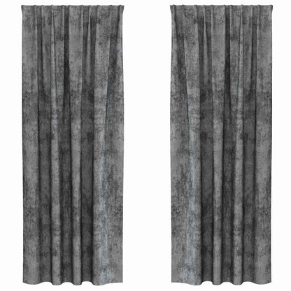 Velvet Gordijnen met gordijnen 2 pcs Grijs 260 x 140 cm Fluweel