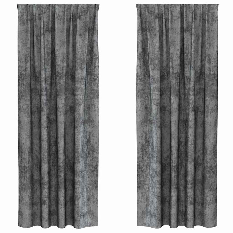 Velvet Gordijnen met gordijnen 2 pcs Grijs 260 x 140 cm Fluweel