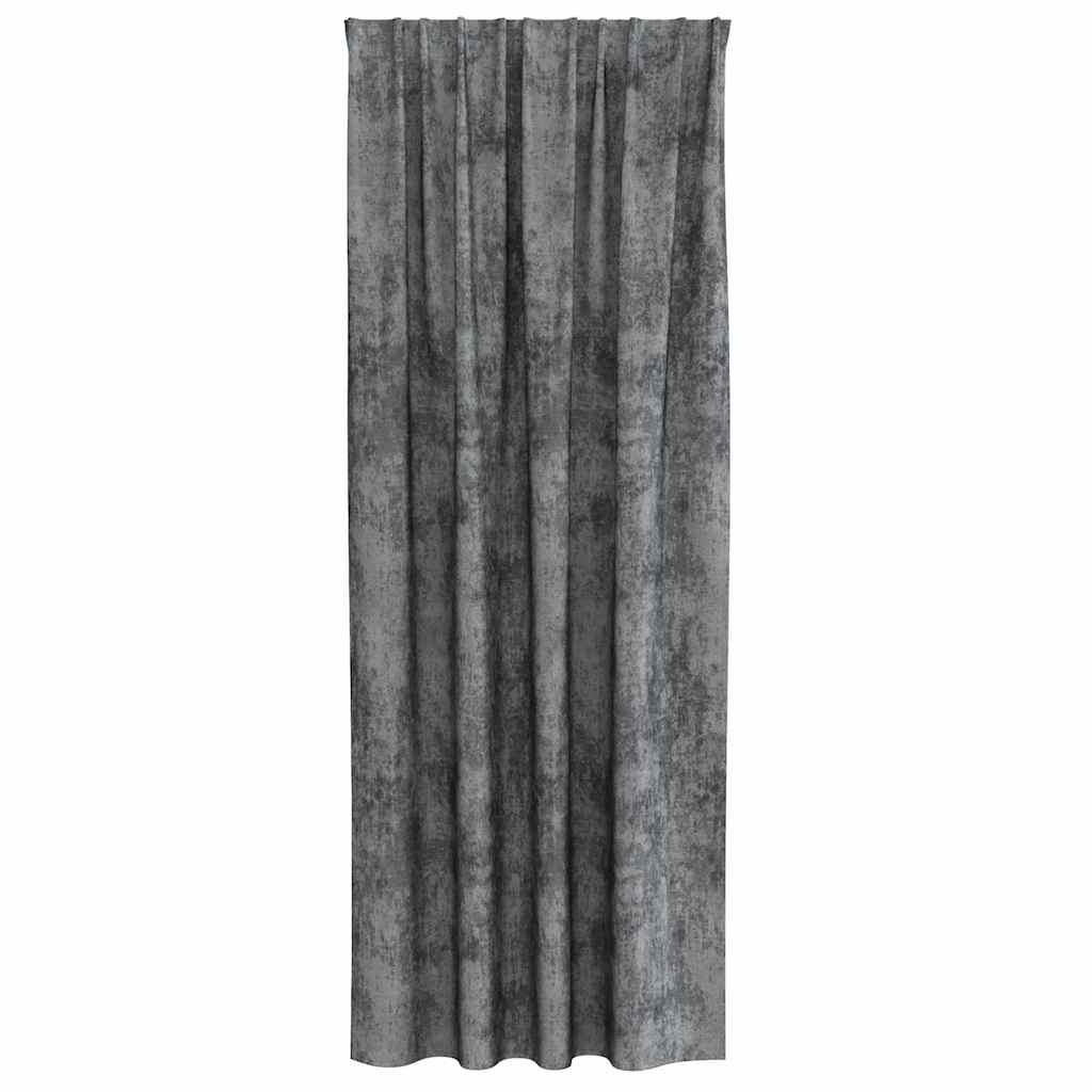 Velvet Gordijnen met gordijnen 2 pcs Grijs 260 x 140 cm Fluweel