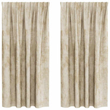 Velvet Gordijnen met gordijnen 2 pcs Crème 175 x 140 cm Fluweel