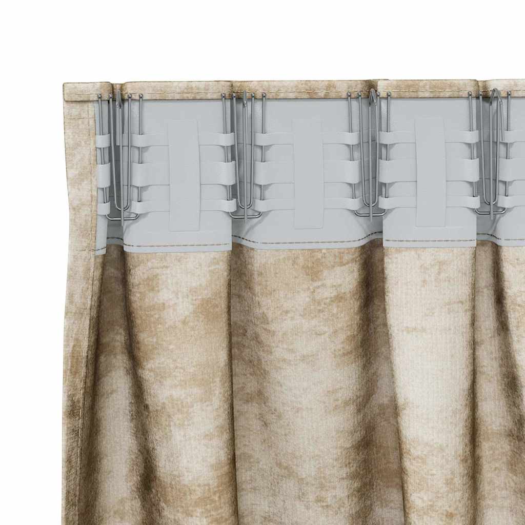 Velvet Gordijnen met gordijnen 2 pcs Crème 245 x 140 cm Fluweel
