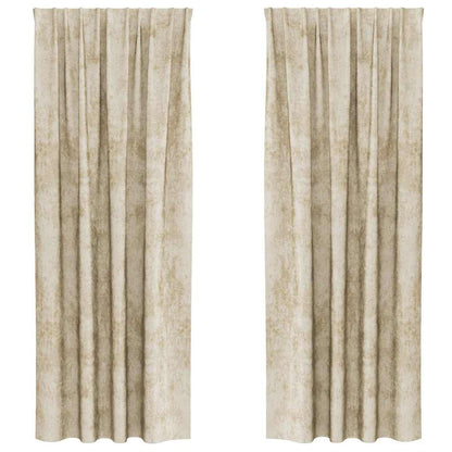 Velvet Gordijnen met gordijnen 2 pcs Crème 245 x 140 cm Fluweel