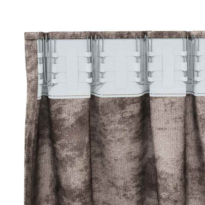Velvet Gordijnen 2 pcs Cappuccino 140 x 140 cm Fluweel
