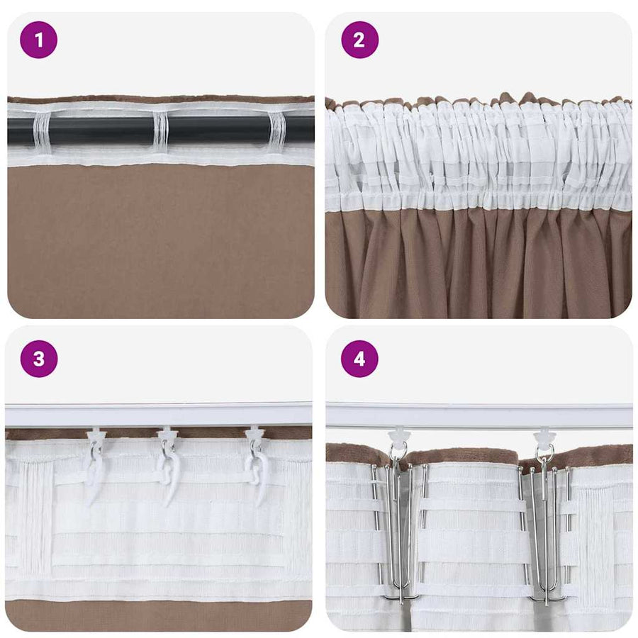 Velvet Gordijnen 2 pcs Cappuccino 140 x 140 cm Fluweel