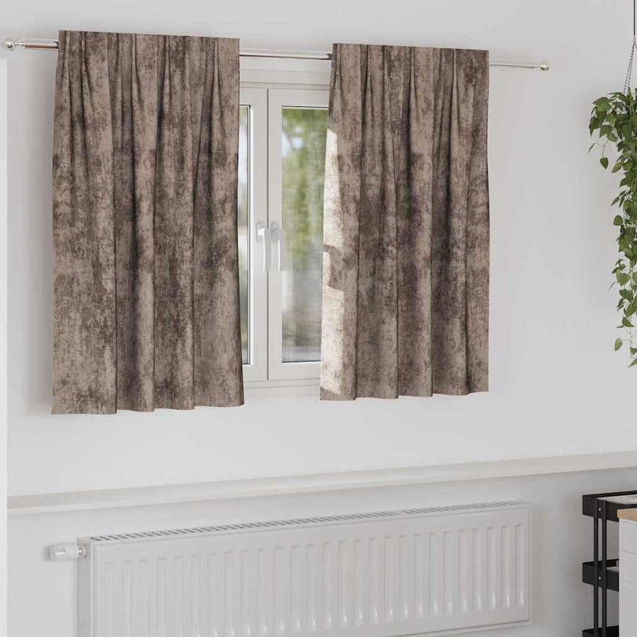 Velvet Gordijnen 2 pcs Cappuccino 140 x 140 cm Fluweel