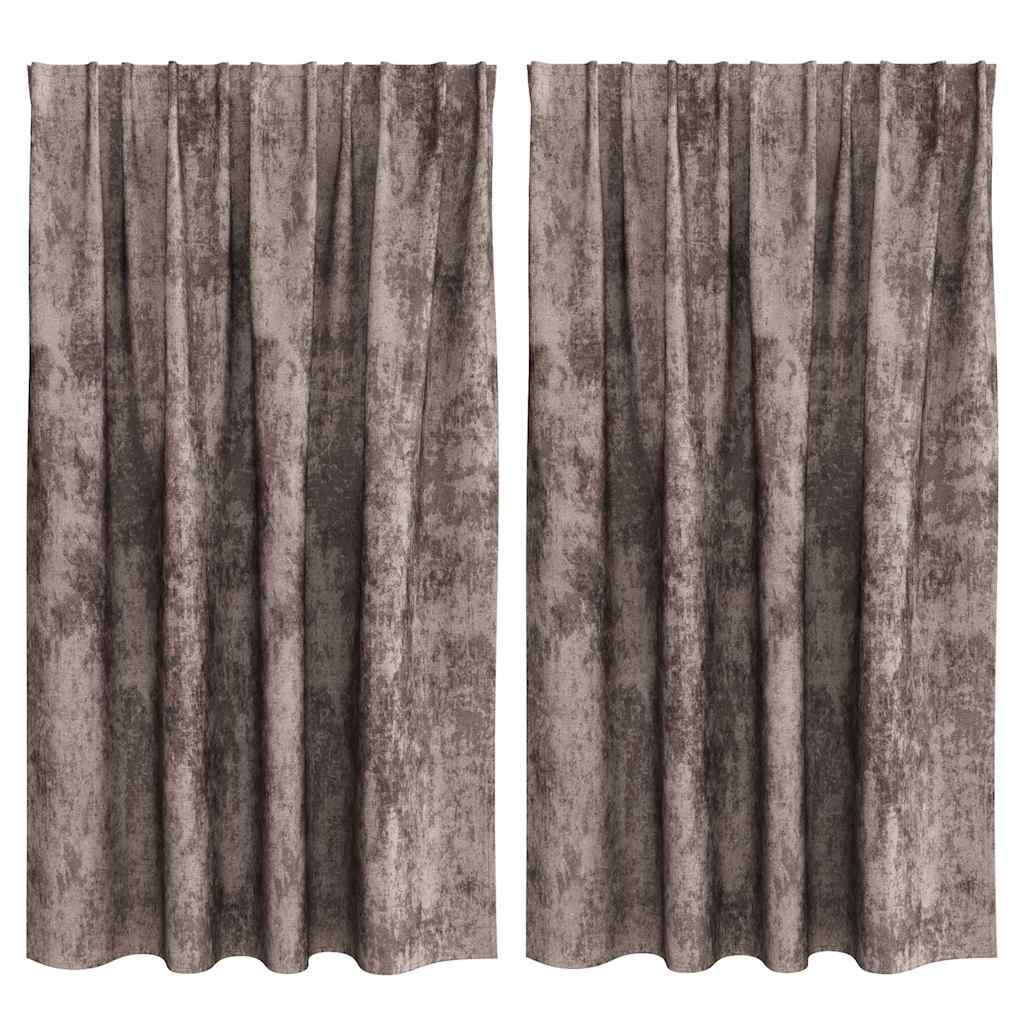 Velvet Gordijnen 2 pcs Cappuccino 140 x 140 cm Fluweel
