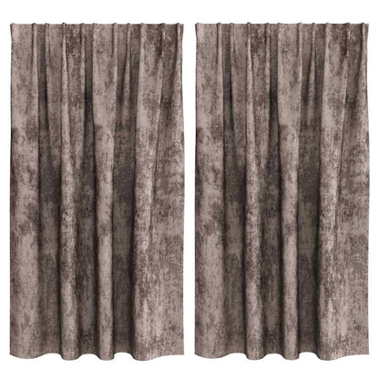 Velvet Gordijnen 2 pcs Cappuccino 140 x 140 cm Fluweel